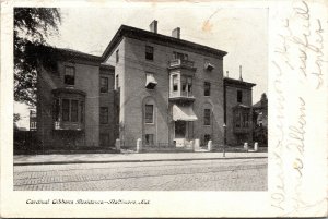 Cardinal Gibbons Residence Baltimore Massachusetts Postcard J Murray Jordan UND