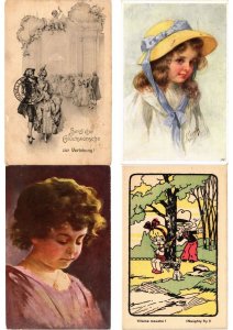 CHILDREN GREETINGS Mostly ARTIST SIGNED 100 Vintage Postcards (PART 18.) (L6155)