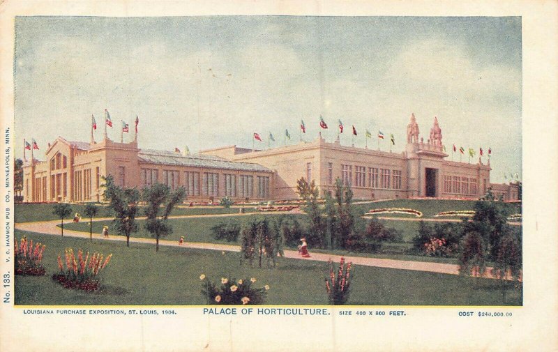 ST LOUIS~LOUISIANA PURCHASE EXPOSITION-PALACE OF HORTICULTURE~1904 POSTCARD