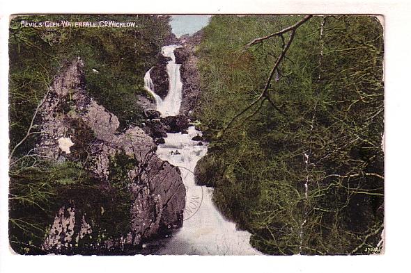 Devil's Glen Waterfall, Co Wicklow, Ireland, Flag Cancel