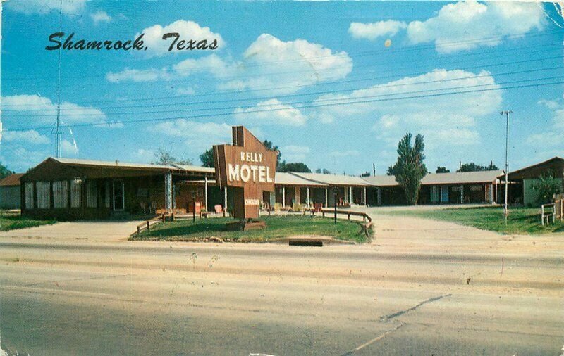 Chief Kelly Motel roadside Highway 66 Shamrock Texas Postcard 10237