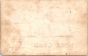 RPPC O E Pitts Camp Men Axe Choate WI Real Photo Postcard