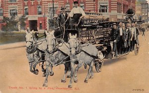 Going To The Fire Providence RI USA Postcard