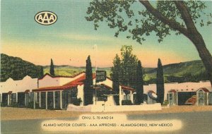 Alamo Motor Courts Alamogordo New Mexico MWM linen roadside Postcard 20-8733