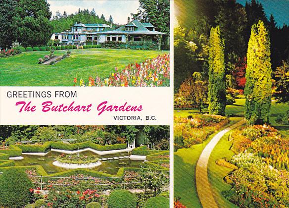 Greetings From The Butchert Gardens Victoria British Columbia Canada