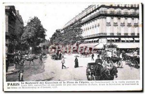 Old Postcard Paris Le Boulevard des Capucines and the Place of The Opera