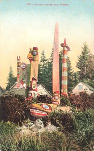 Indian Graves & Totems Out West, Postcard
