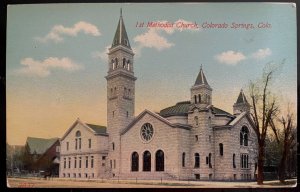 Vintage Postcard 1907-1915 First Methodist Church, Colorado Springs, Colorado CO