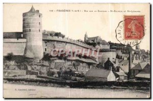 Old Postcard Fougeres View Chateau St Sulpice and St Leonard