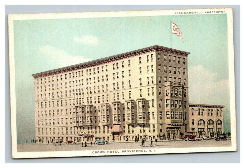 Vintage 1910's Advertising Postcard Crown Hotel Providence Rhode Island