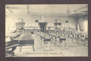 FARMINGTON MAINE NORMAL SCHOOL ASSEMBLY ROOM VINTAGE POSTCARD 1910