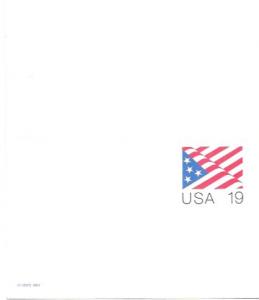 US 19 cent post card with reply card attached.  USA Flag 1991