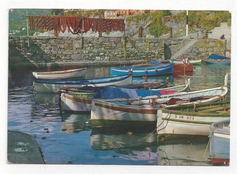 Italy Boats at Harbor Vintage 4X6 Postcard 