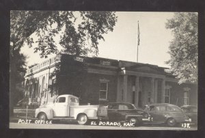 RPPC EL DORADO KANSAS US POST OFFICE OLD CARS VINTAGE REAL PHOTO POSTCARD