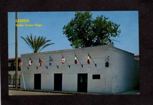 TX Museum Laredo San Agustin Plaza Rio Grand Texas Postcard Flags