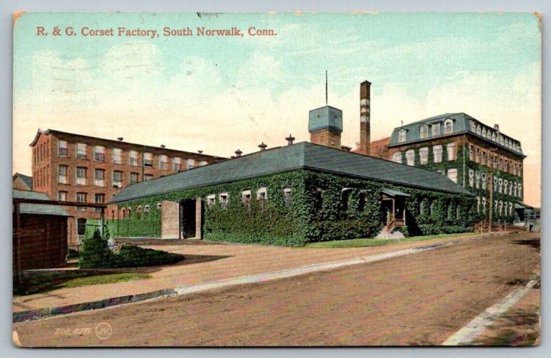 1909  R & G  Corset Factory  South Norwalk  Connecticut   Postcard