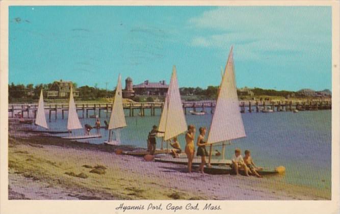 Massachusetts Cape Cod Hyannis Port Getting Ready For A Sailboat Race 1965