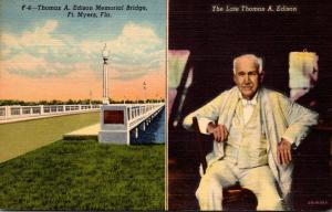 Florida Fort Myers Thomas A Edison Memorial Bridge & The Late Thomas A Edison...