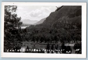 c1940's View Of East Of Thompson Falls Montana MT RPPC Photo Vintage Postcard