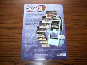 VIRTUA NBA  By SEGA 1999 ORIGINAL NOS VIDEO ARCADE GAME MACHINE FLYER BROCHURE 