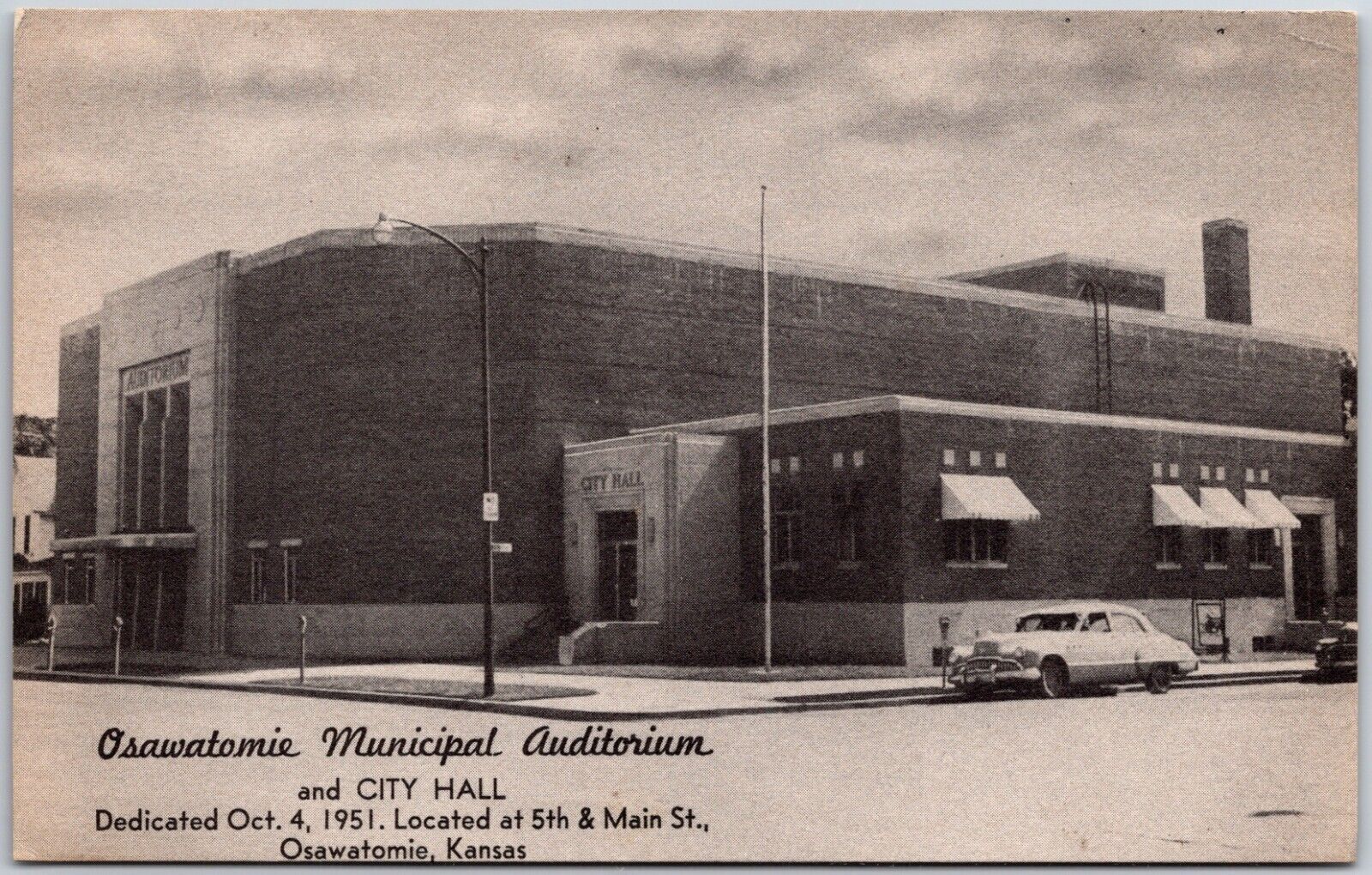 Osawatomie KSKansas, Municipal Auditorium & City Hall Street View Old