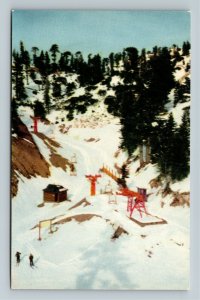 Sierra Nevada CA-California, Ski Lifts, Winter Scene, Chrome Postcard 