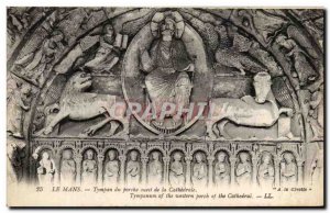 Old Postcard Le mans Eardrum porch western Cathedrale