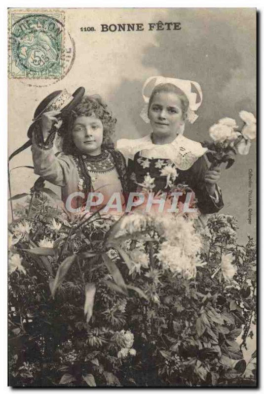 Old Postcard Fantasy Children Folklore Brittany Costume