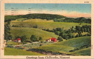 Postcard Missouri Greetings from Chillicothe Farm Scene Curt Teich 1951 V209