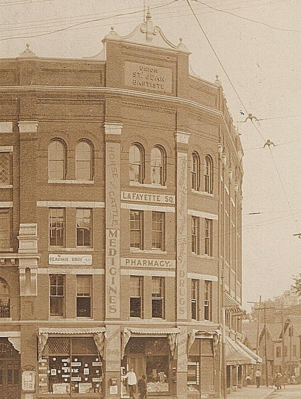 Haverhill MA 1906-15 RPPC Lafayette Square Market/Pharmacy Real Photo Postcard