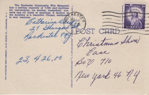 US    PC4777  ROCHESTER WAR MEMORIAL, ROCHESTER, NY
