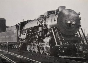 Railroad Postcard Steam Train Locomotive 1113 Western Maryland Line Railway