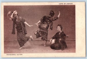 Life in Japan Postcard Professional Dancers c1920's Japanese Tuck Art Antique