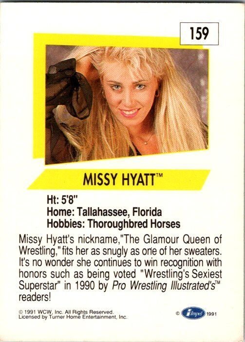 1991 WCW Wrestling Card Missy Hyatt sk21092