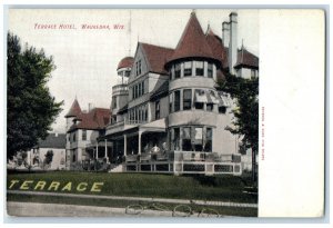 c1910 Terrace Hotel Exterior View Building Waukesha Wisconsin Vintage Postcard