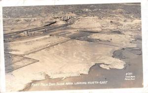 Fort Peck Dam Montana Birdseye View Of City Real Photo Antique Postcard K98923