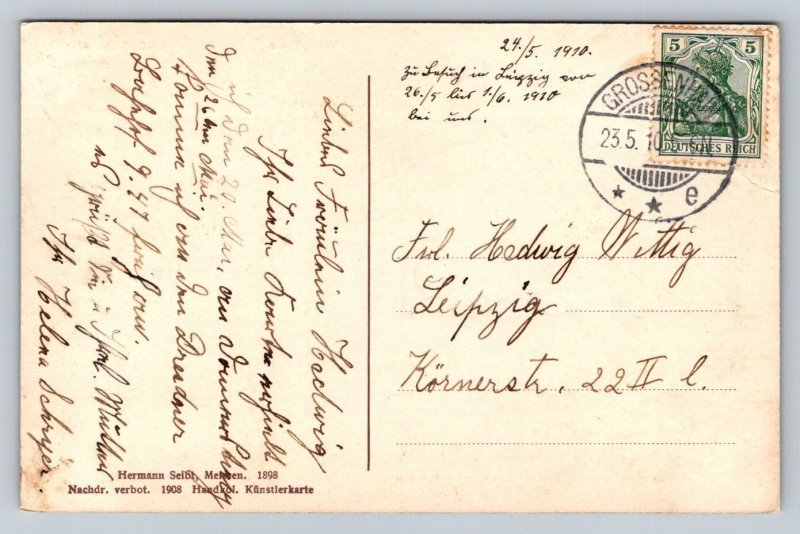 1910  Germany  Grossenhain  Weststrasse   Postcard
