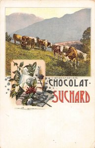 Advertising Chocolat Suchard Switzerland Auf der Alp Cattle postcard B979