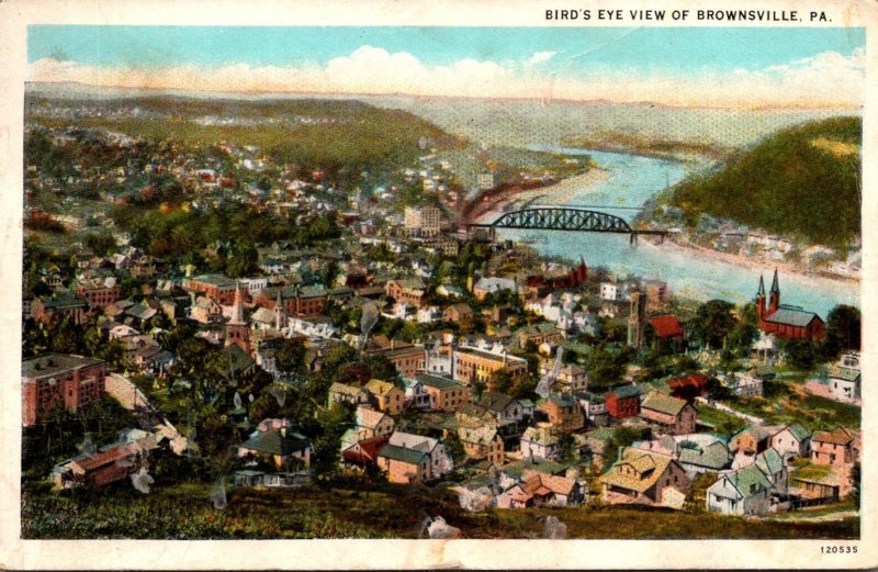 Pennsylvania Brownsville Birds Eye View 1926 Curteich