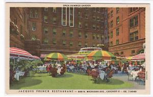Jacques French Restaurant Garden Chicago IL postcard