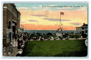 1911 View of Casino, Ocean View Near Norfolk Virginia VA Posted Postcard