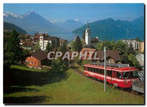Modern Postcard Vitznau (Vierwaldstaettersee) Talstation der Vitznau-Rigi Rai...