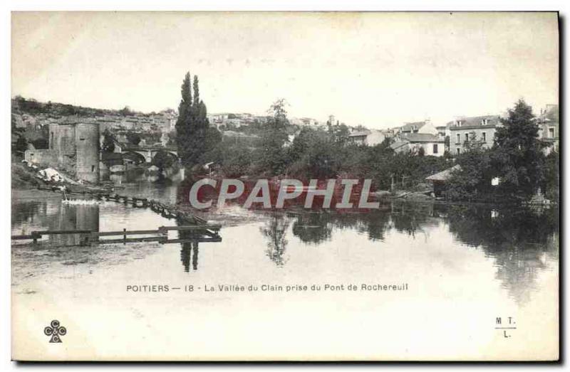 Old Postcard Poitiers La Vallee du Clain Taking the Rochereuil Bridge