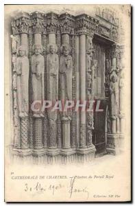 Postcard Old Cathedral of Chartres Pilasters the Royal Portal