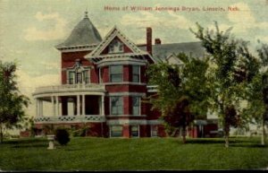 Home of Wm. Jennings Bryan - Lincoln, Nebraska NE Postcard
