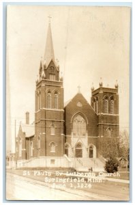 c1910s St. Pauls Ev Lutheran Church Springfield Minnesota MN RPPC Photo Postcard