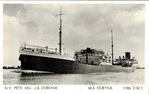 N.V. Petr MIJ La Corona M.S. Coryda Ship Vintage RPPC 07.51