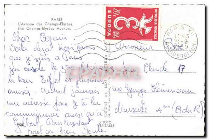 Postcard Old Paris's Champs Elysees