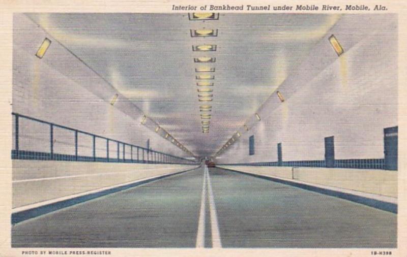 Alabama Mobile Interior Of Bankhead Tunnel Under Mobile River Curteich