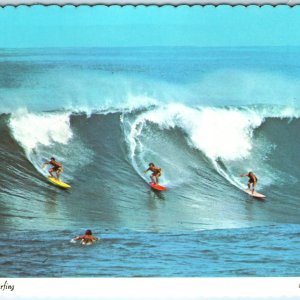 c1970s Pub. Honolulu, HI Hawaiian Surfing Men Ocean Wave Surfboards 4x6 PC M10